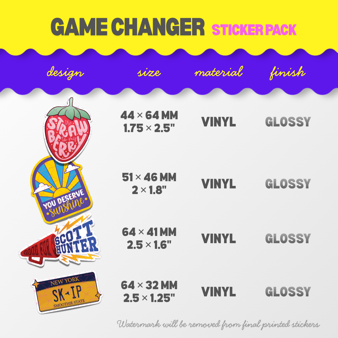 Game Changer • Scott Hunter + Kip Grady • STICKER PACK